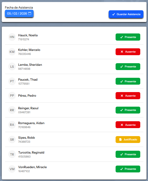 Creación de asistencia rápida y sencilla